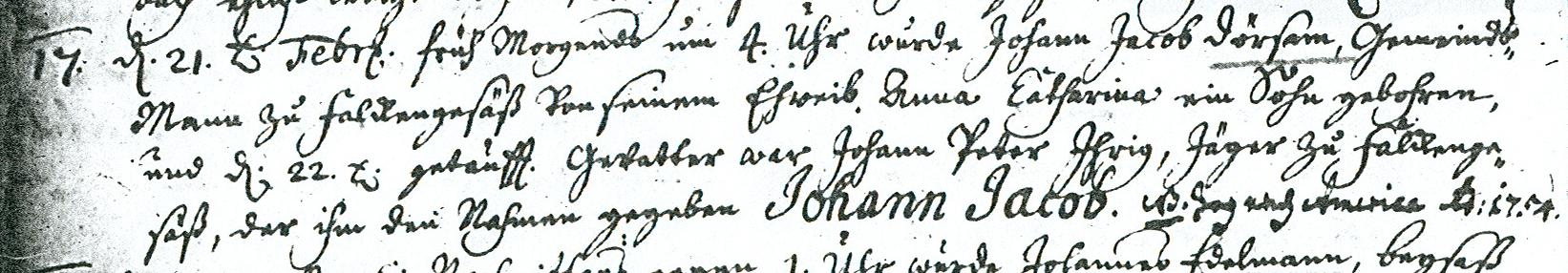 Joh. Jacob Drsam * 1733